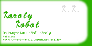 karoly kobol business card