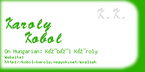 karoly kobol business card